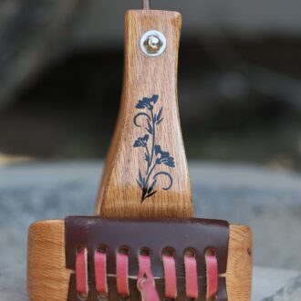 3" Floral Red Oak Stirrup