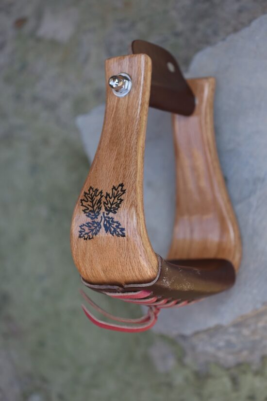 3" Maple Oak Western Stirrup - Image 3